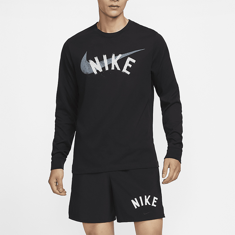 耐克男士训练印花运动圆领长袖