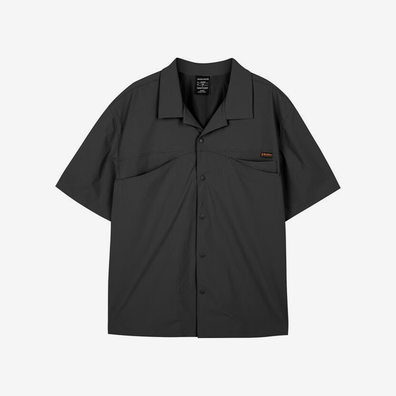 Skechers/斯凯奇正品夏季新款男子翻领轻薄运动短袖衬衫