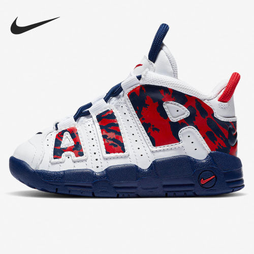 Nike/耐克正品新款小童白红蛇纹 AIR MORE 运动透气篮球鞋CZ7887