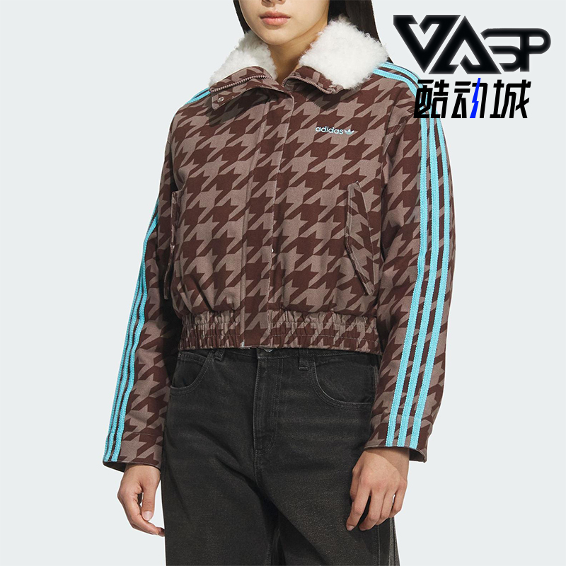 Adidas/阿迪达斯正品三叶草女士休闲翻领耐穿保暖短款棉服KA9732