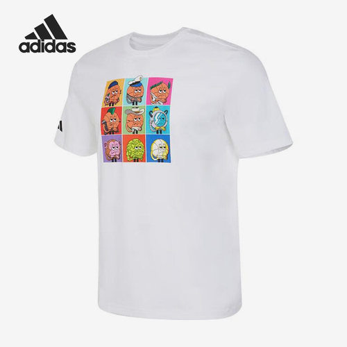 Adidas/阿迪达斯正品卡通印花男子篮球圆领透气短袖T恤IS0401