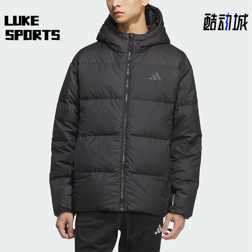 Adidas/阿迪达斯正品2025男士户外保暖连帽休闲轻便羽绒服KC2478