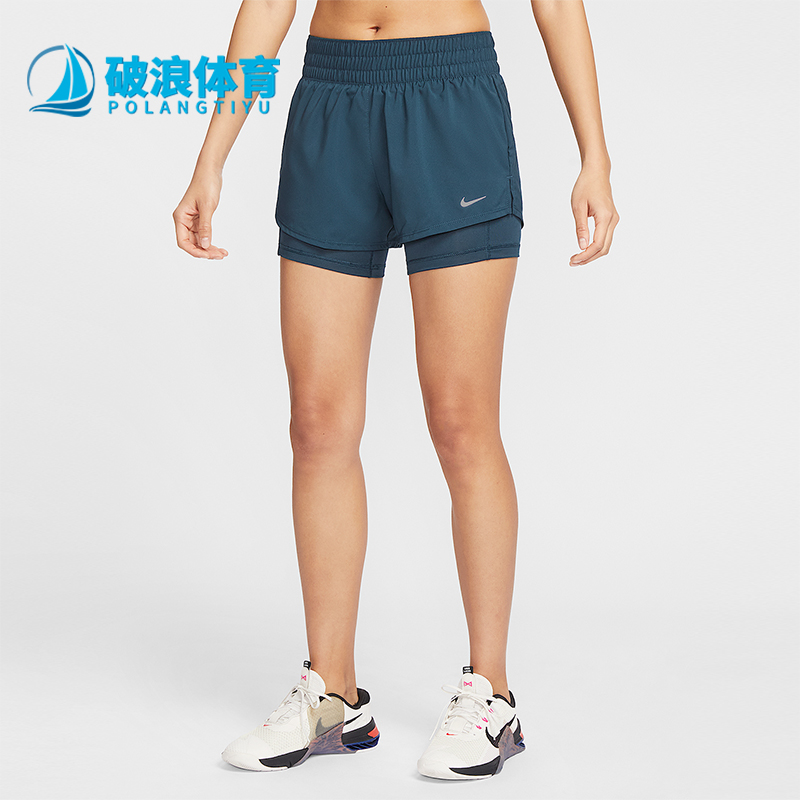 Nike/耐克正品2025女士耐穿中腰二合一透气运动短裤DX6013-478