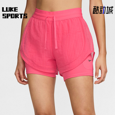 耐克女士跑步二合一运动短裤