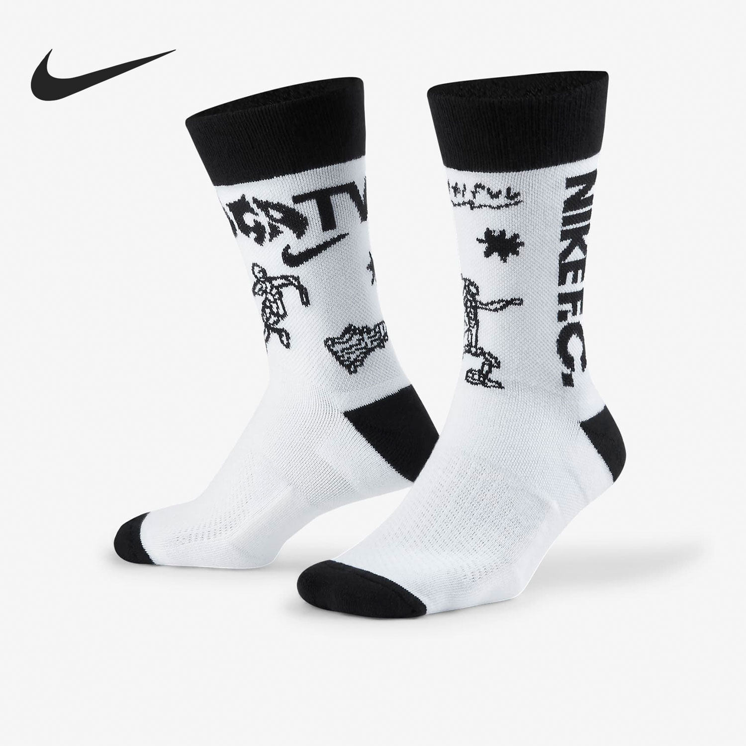 Nike/耐克正品SNKR SoxEssential足球袜加厚中筒运动袜CV4248-902