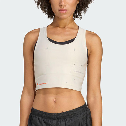 Adidas/阿迪达斯正品2025夏季款女士透气短款跑步紧身背心JY4080