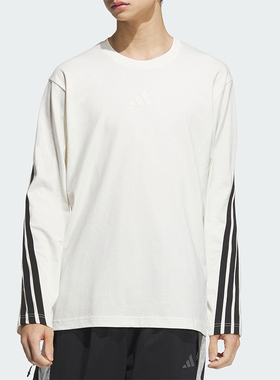 Adidas/阿迪达斯正品2025春款男士经典休闲圆领宽松针织T恤KC3889