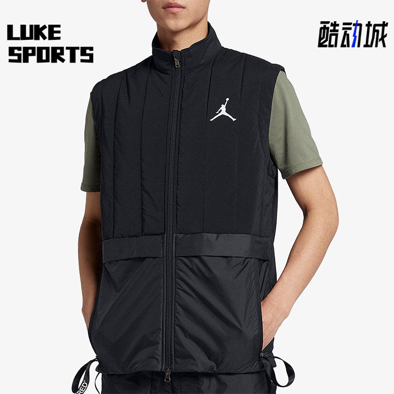 Nike/耐克正品JORDAN新款男黑色训练保暖经典宽松马甲AJ1057-010