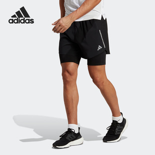 2IN1跑步男子运动短裤 Adidas SHORT D4R HN8023 阿迪达斯正品