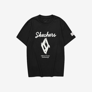 透气休闲针织短袖 Skechers 男女简约时尚 斯凯奇正品 轻盈运动新款