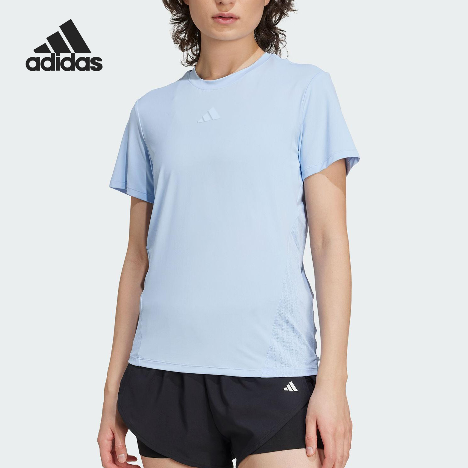 Adidas/阿迪达斯官方正品2025夏季款女士圆领健身运动短袖KB9927