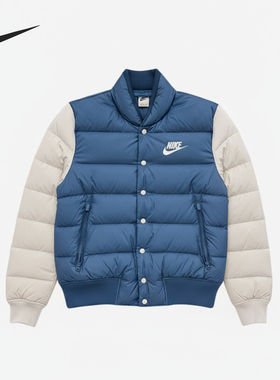Nike/耐克正品立领羽绒服新款蓝白色保暖羽绒服IB4499-415