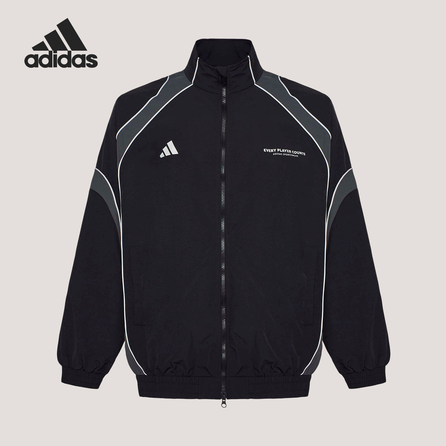 Adidas/阿迪达斯正品BL WOV JKT男士日常休闲宽松外套IB6980 - 实物图