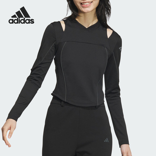 Adidas FUSTL TEE女士健身舒適長袖 阿迪達(dá)斯官方正品 JJ1084