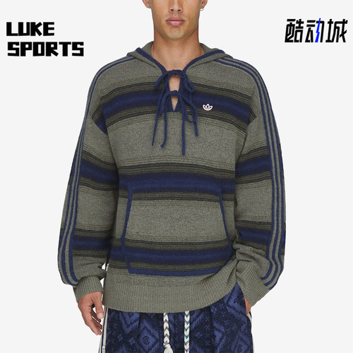 Adidas/阿迪达斯正品三叶草男女运动套头连帽针织衫KE7064