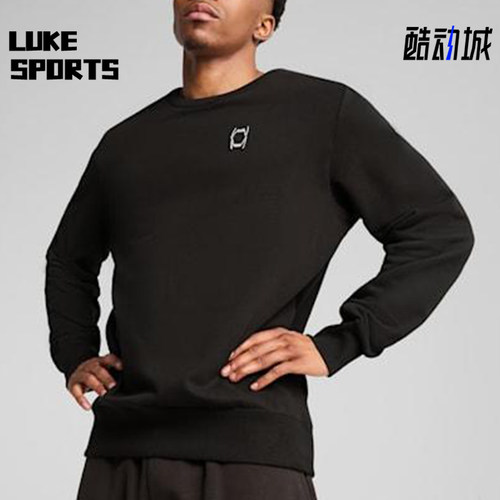 Puma/彪马正品圆领卫衣新款男黑色柔软保暖经典简约卫衣630512-03