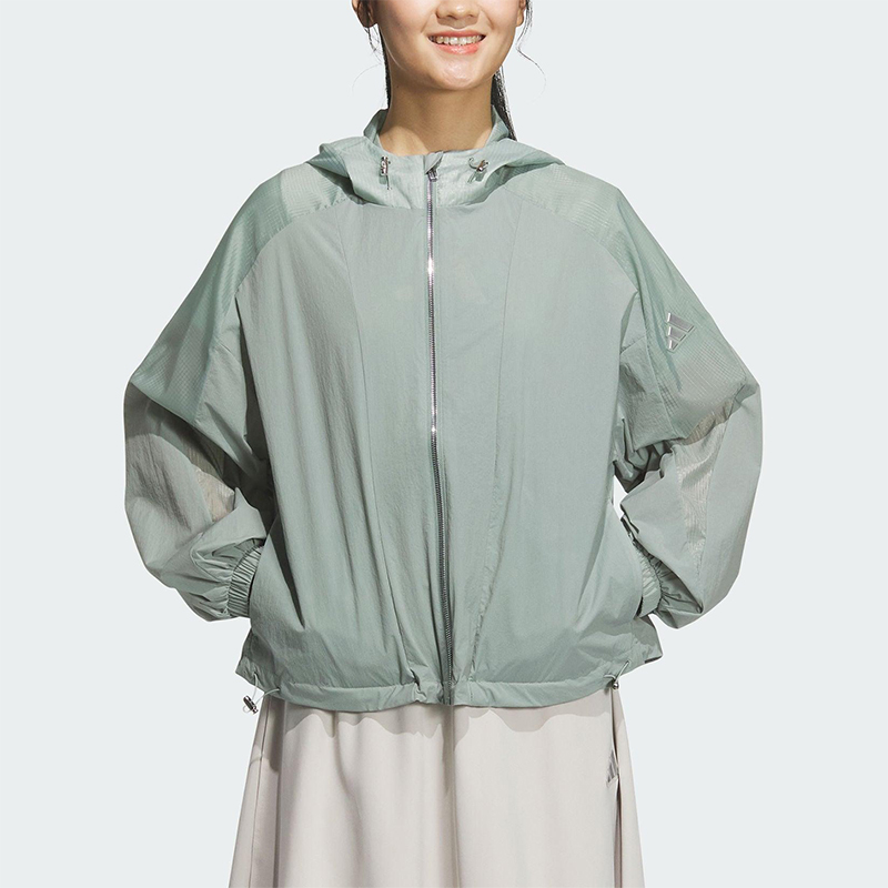 Adidas/阿迪达斯正品新款女士经典户外梭织连帽夹克外套JZ1657