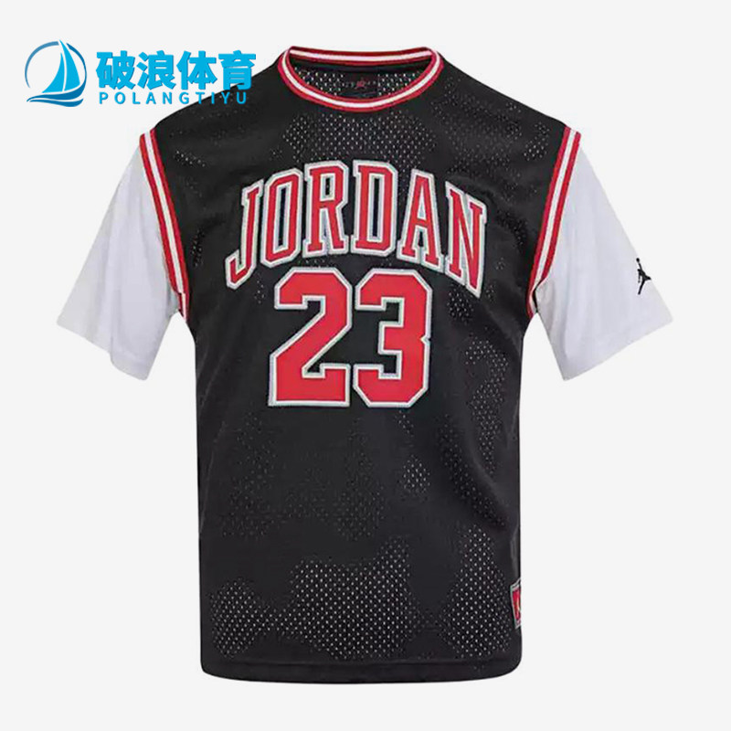 Nike/耐克正品JORDAN新款男黑白色休闲篮球经典短袖T恤HM4772-010