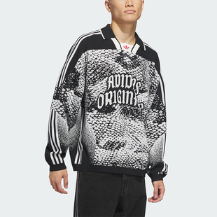 Adidas/阿迪达斯正品三叶草新款情侣款黑白色针织衫JZ7251