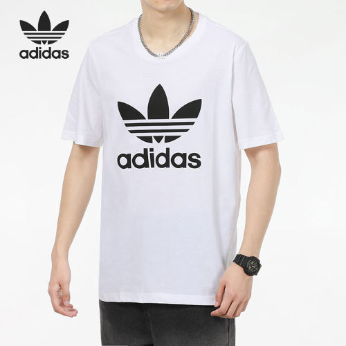Adidas/阿迪达斯官方正品经典短袖大logo运动透气休闲T恤H06644