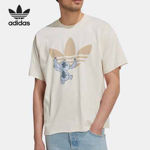 Adidas/阿迪达斯正品史迪奇合作系列情侣款运动短袖T恤 HT3952