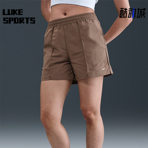 Nike/耐克正品纯色松紧腰三分休闲短裤新款经典女短裤FV6623-233