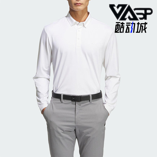 Adidas/阿迪达斯正品2025男士透气套头翻领运动长袖POLO衫JM7115