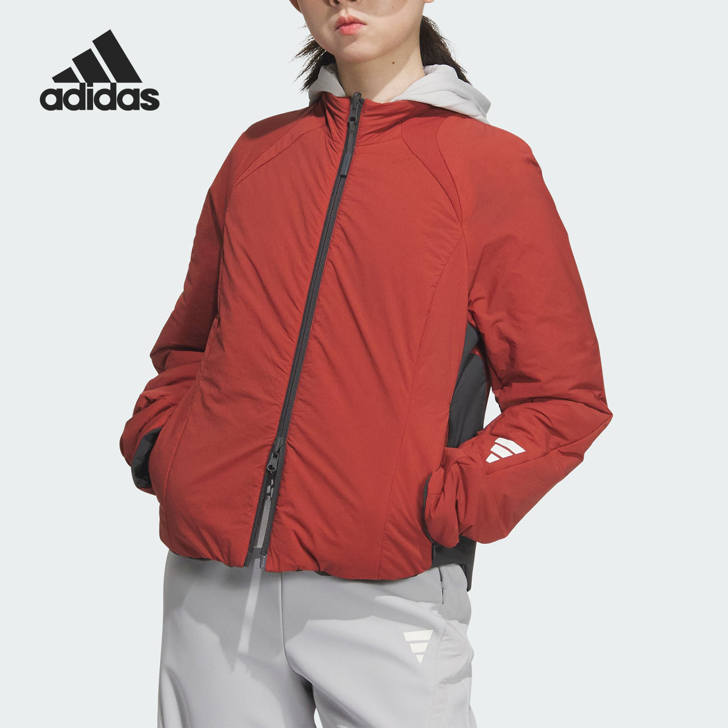 Adidas/阿迪达斯官方正品FUSTL W P JKT女士双面穿保暖棉服JM4247