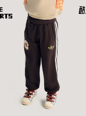 Adidas/阿迪达斯正品三叶草新款儿童经典黑色束脚运动裤KS3166