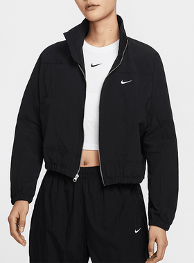 Nike/耐克正品Oversize女士防晒短款立领梭织外套HJ1000-010