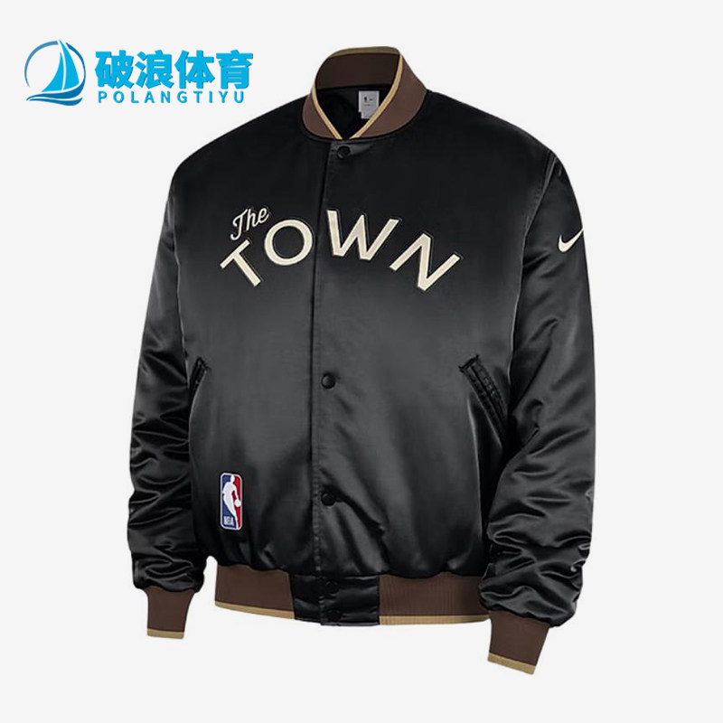 Nike/耐克正品NBA新款男黑棕色球类运动经典保暖棒球服HQ5764-010