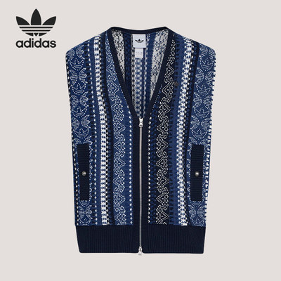 Adidas/阿迪达斯官方正品三叶草男女宽松时尚休闲针织马甲KU6909