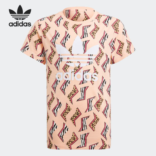 Adidas/阿迪达斯正品新款大童夏季三叶草短袖运动T恤GN2238