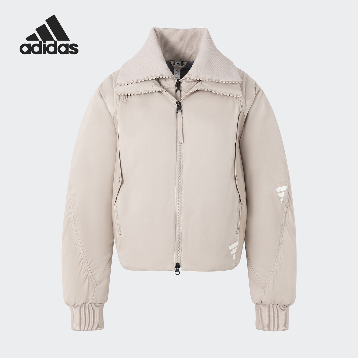 Adidas/阿迪达斯官方正品新款女士可拆卸时尚翻领保暖棉服JW8912