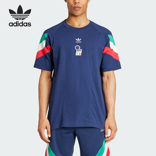 Adidas/阿迪达斯正品三叶草意大利队男士足球短袖T恤IY4631