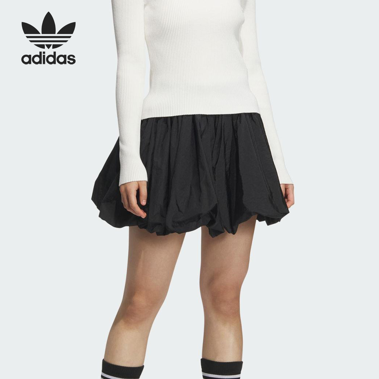 Adidas/阿迪达斯官方正品2025女士透气经典时尚花苞短裙KD8122