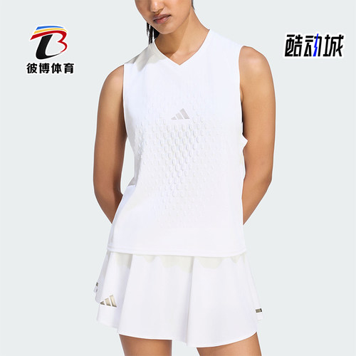 Adidas/阿迪达斯正品女士运动舒适透气V领无袖背心上衣KY1370