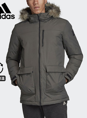 Adidas/阿迪达斯正品户外 男子保暖运动棉服连帽夹克外套 CY8602