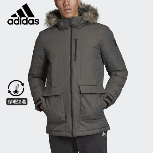 阿迪达斯男子连帽户外运动棉服