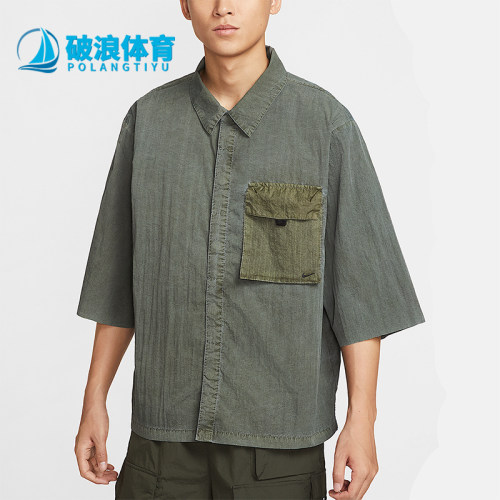 Nike/耐克正品2025 Tech男士翻领梭织经典宽松休闲上衣HJ2955-355
