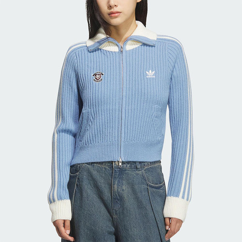 Adidas/阿迪达斯正品三叶草女士日常休闲修身针织运动衫KF0719