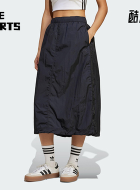 Adidas/阿迪达斯正品三叶草女士经典宽松梭织运动半身裙JD2581