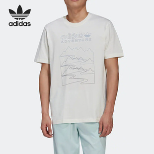 三叶草男子运动印花透气短袖 T恤HK5006 阿迪达斯正品 Adidas