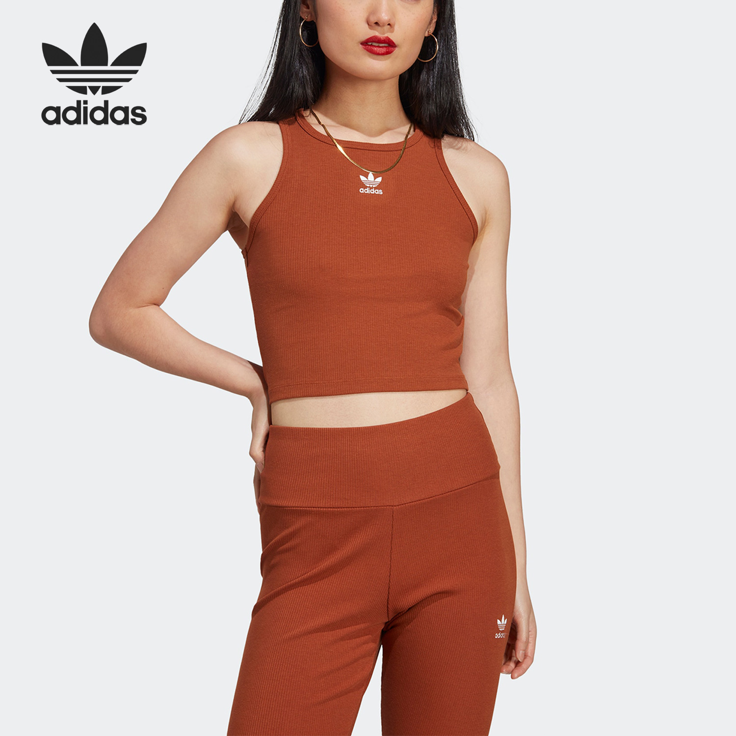Adidas/阿迪达斯正品三叶草女子休闲透气无袖圆领背心IL9627