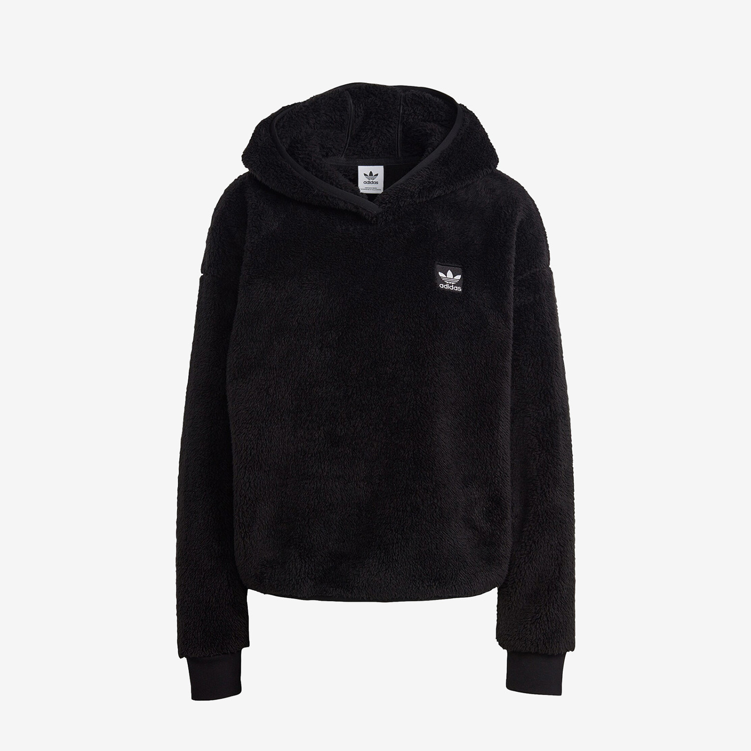 Adidas/阿迪达斯官方正品三叶草女士仿羊羔绒保暖连帽卫衣IC2253