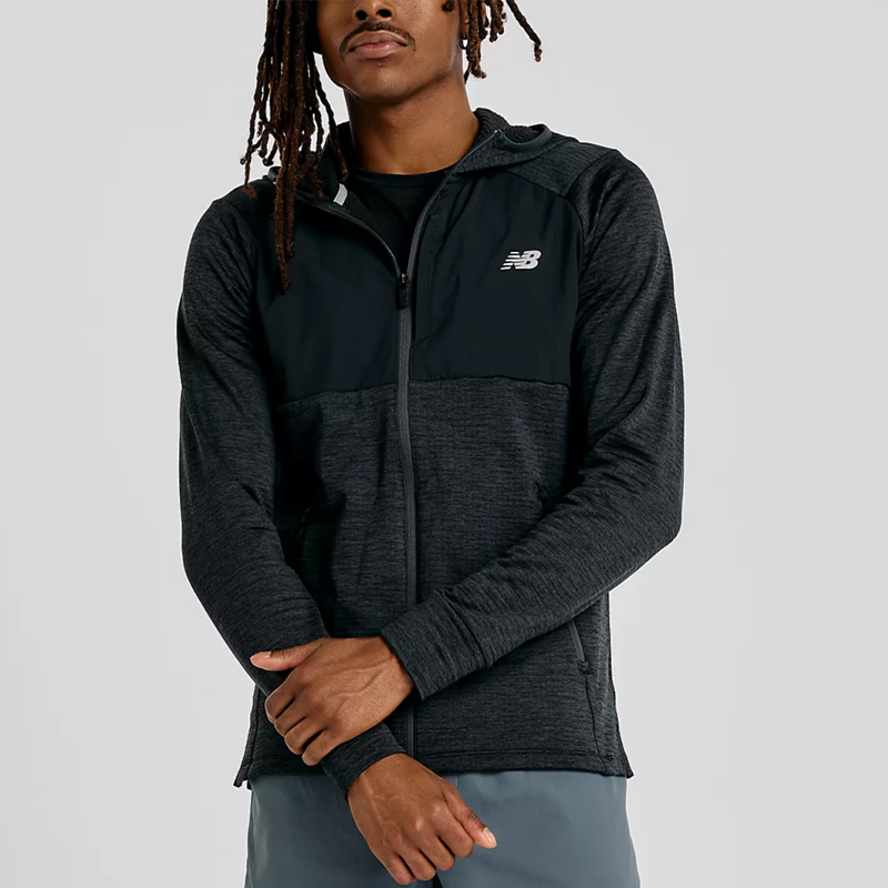 New Balance/NB正品2025新款男子运动训练连帽夹克外套MJ43206-BK
