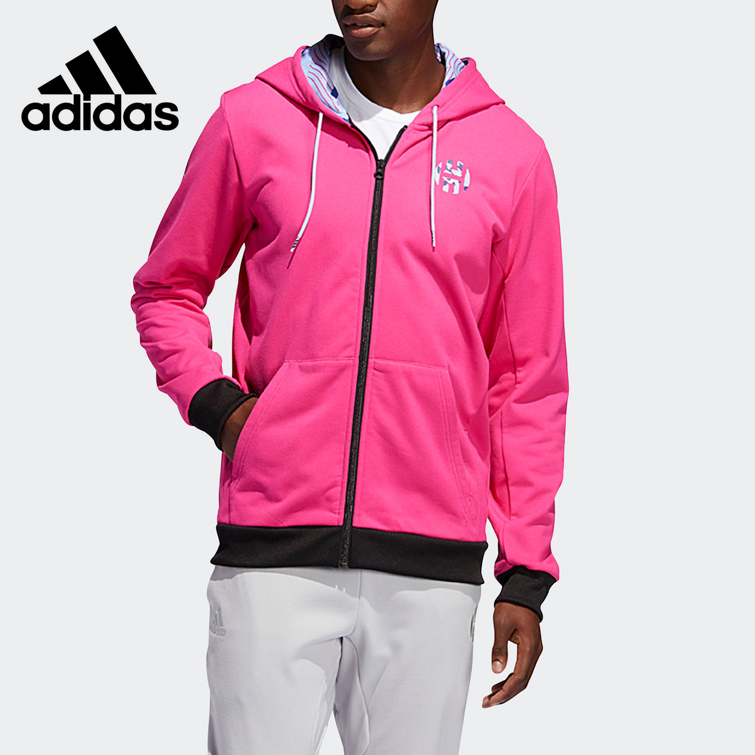 Adidas/阿迪达斯正品新款男子篮球运动连帽夹克外套FM0030 FM0031