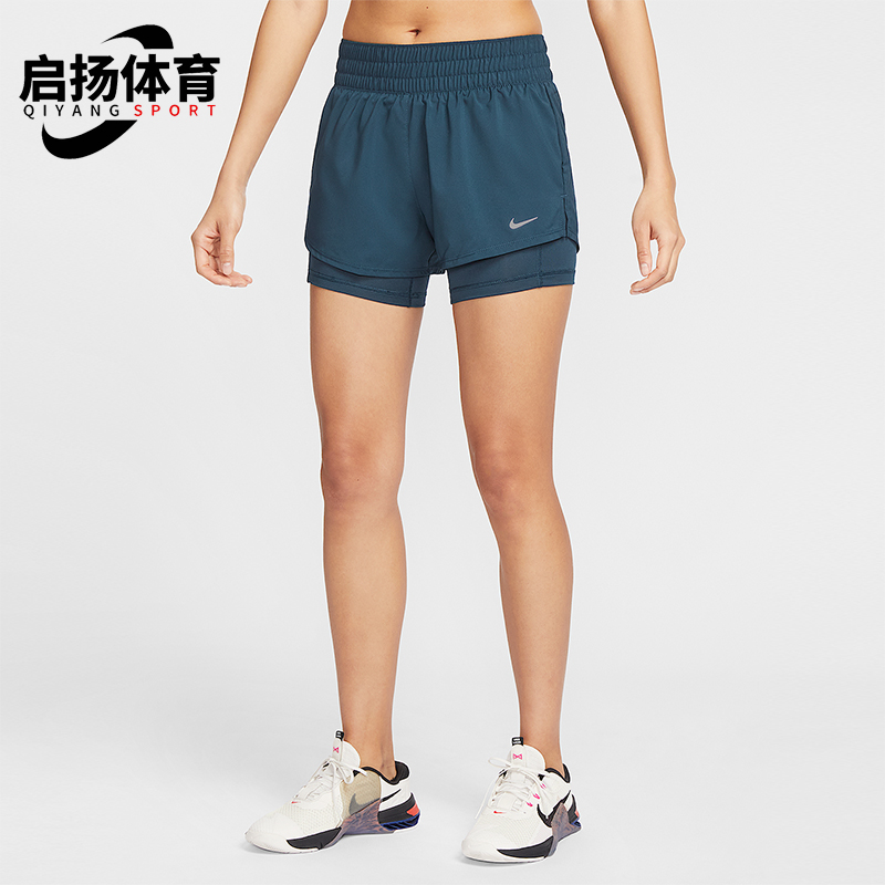 Nike/耐克正品2025女士耐穿中腰二合一透气运动短裤DX6013-478