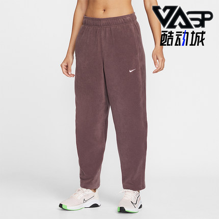 Nike/耐克正品2025冬季款女士休闲中腰摇粒绒刺绣长裤HV3708-502
