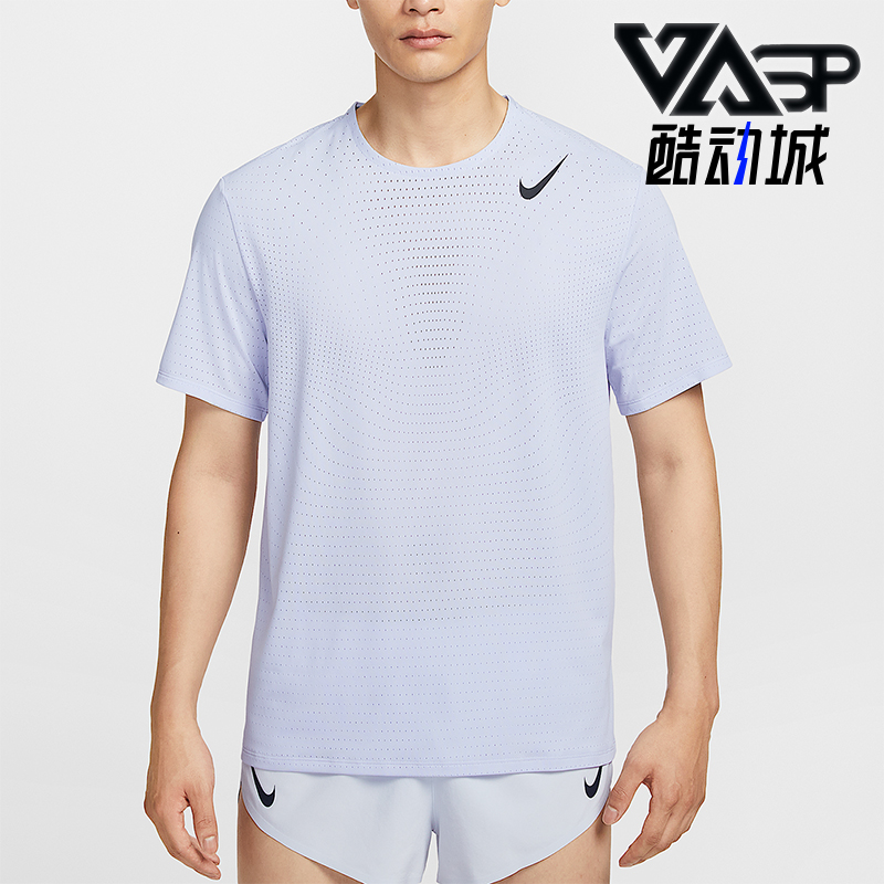 Nike/耐克正品Dri-FIT 男士圆领透气网眼跑步训练短袖HJ3378-057